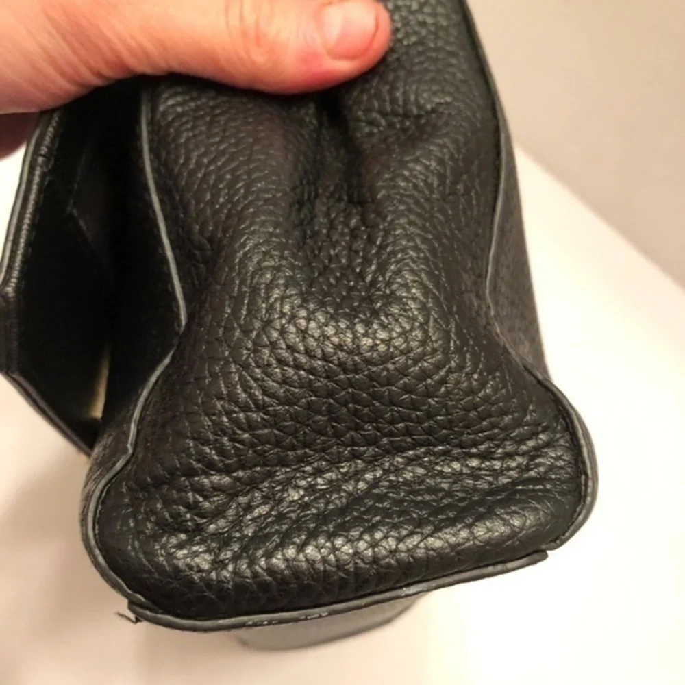 Michael kors black leather top handle bag